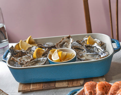 Ceramics - 13" X 9" Rectangular Baking Dish - Rustic Turquoise
