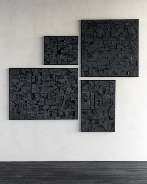 Bricks Wall Art - Black