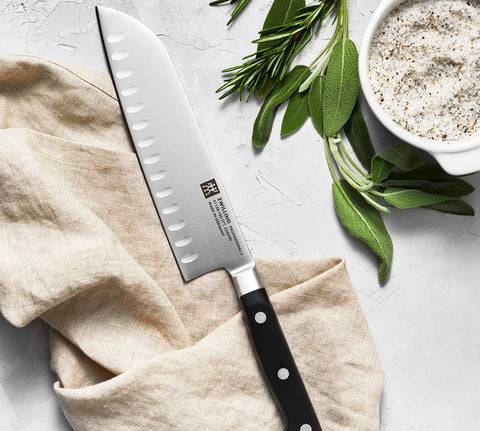 Professional "S" - 7" Hollow Edge Santoku Knife