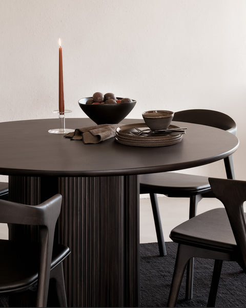 Roller Max Round Dining Table - Mahogany Dark Brown