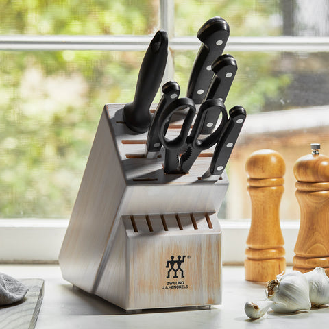 Professional "S" - 7pc Knife Block Set - White Rustic