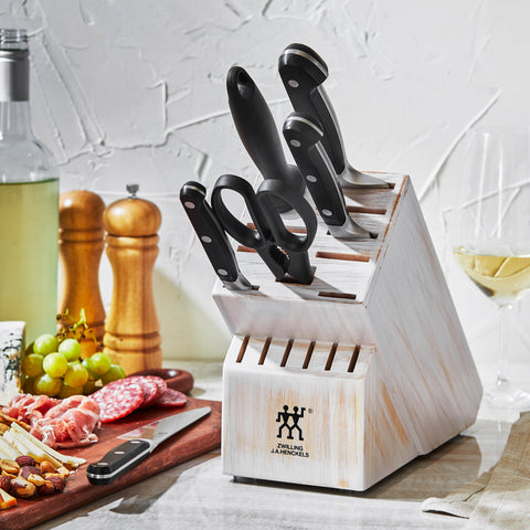 Professional "S" - 7pc Knife Block Set - White Rustic