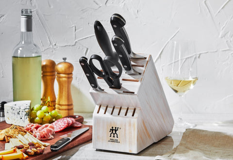 Professional "S" - 10pc Rubberwood Block Set - White Rustic