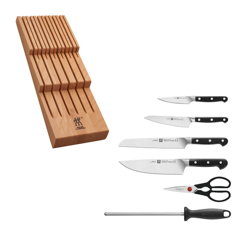 Professional "S" - 7pc In-Drawer Knife Tray Set- Beechwood