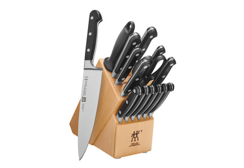 Professional "S" - 16pc Rubberwood Block Set - Natural