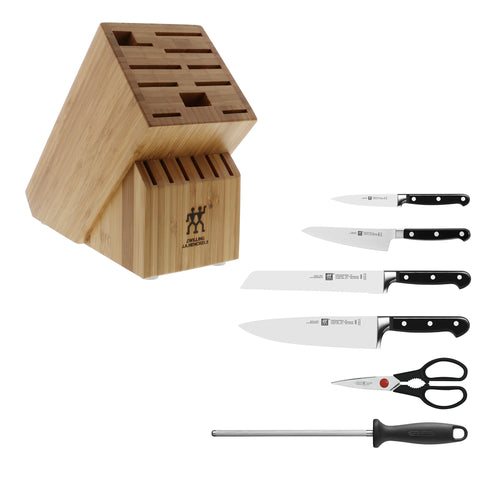 Professional "S" - 7pc KNife Block Set - Bamboo