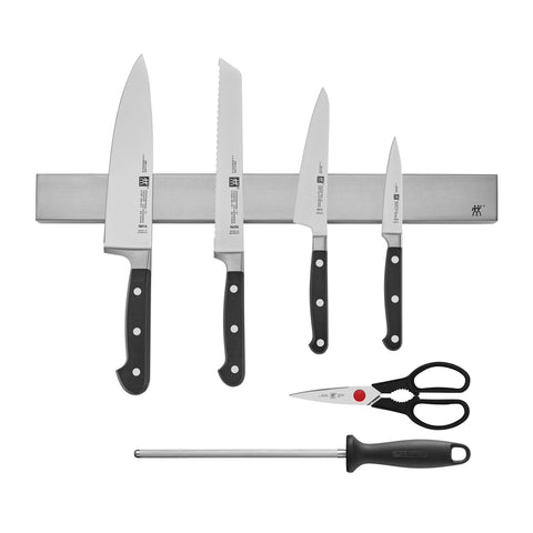 Professional "S" - 7pc Stainless Magnetic Knife Bar Set