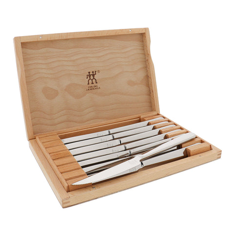 Steak Sets - 8pc Stainless Steel Steak Knife Set with Wood Presentation Case