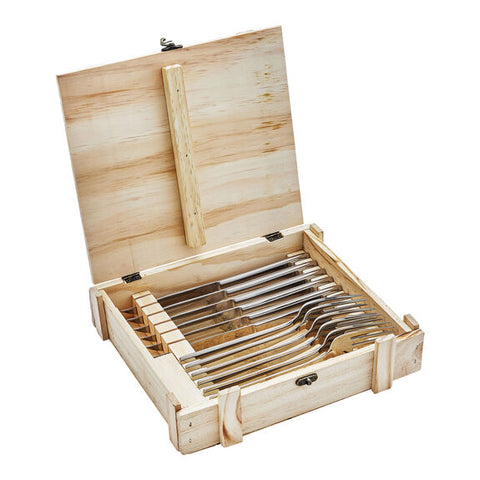 Steak Sets - 12 Pc Steak Knife Set in Wood Presentation Box