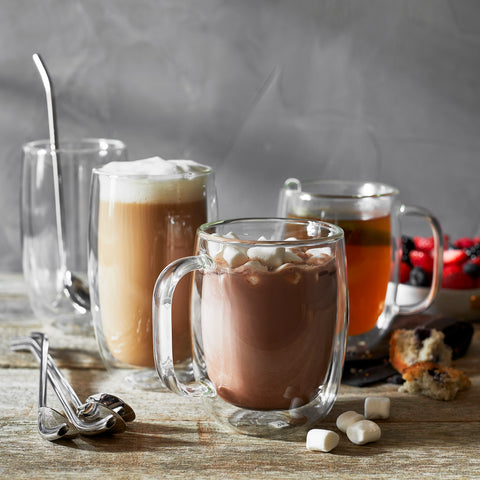 Sorrento Double Wall Glassware - 9Pc Coffee and Beverage Set