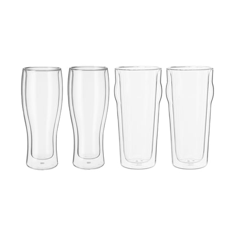 Sorrento Double Wall Glassware - 4Pc Beer Glass Set