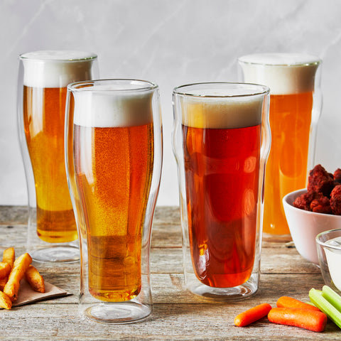 Sorrento Double Wall Glassware - 4Pc Beer Glass Set