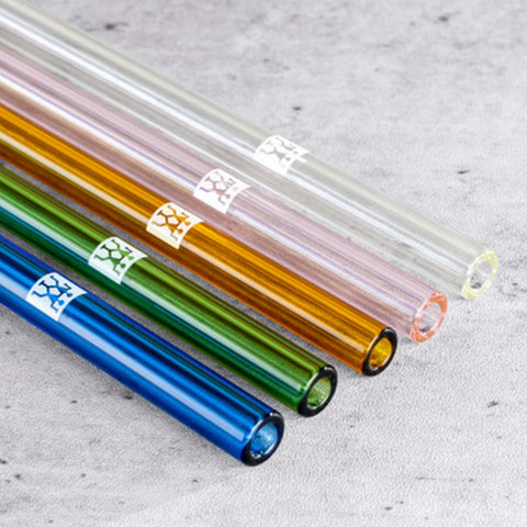 Sorrento Glassware - Glass Straw Set - Colored Straight
