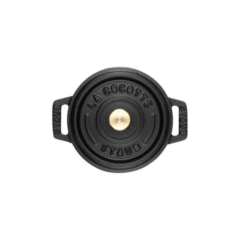Cast Iron - 0.25-qt Mini Round Cocotte - Black