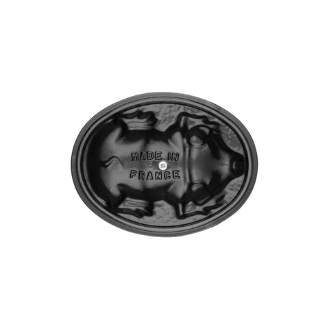 Cast Iron - 1-qt Oval Pig Cocotte - Graphite Grey