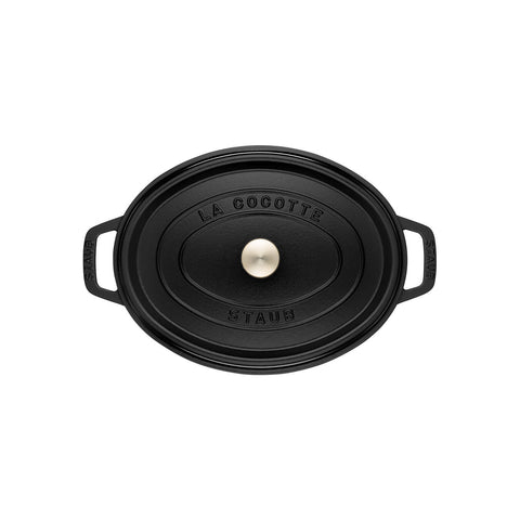 Cast Iron - 7-qt Oval Cocotte - Black