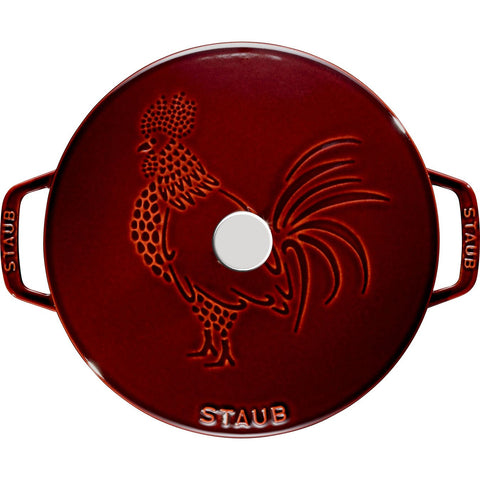 Cast Iron - Specialty Shaped Dutch Ovens - 3.75-qt Essential French Oven Rooster Lid - Grenadine