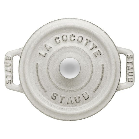 Cast Iron - 0.25-qt Mini Round Cocotte - White Truffle