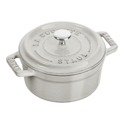Cast Iron - 0.25-qt Mini Round Cocotte - White Truffle
