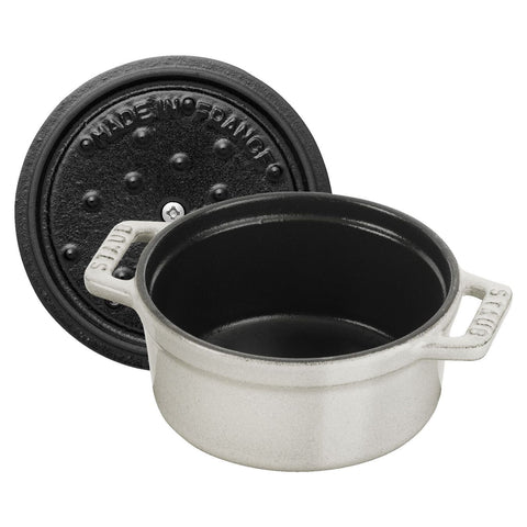 Cast Iron - 0.25-qt Mini Round Cocotte - White Truffle
