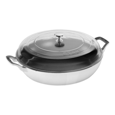 Cast Iron - Braisers/ Sauté Pans - 3.5-qt Braiser with Glass Lid - White