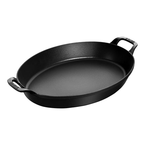 Cast Iron - 14.5" X 11.2" Oval Baking Dish - Black Matte