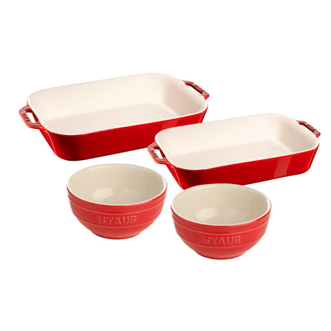 Ceramics - 4 Pc Bake & Mix Set - Cherry