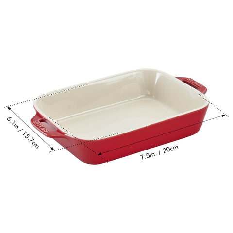 Ceramics - 7.5" X 6" Rectangular Baking Dish - Cherry
