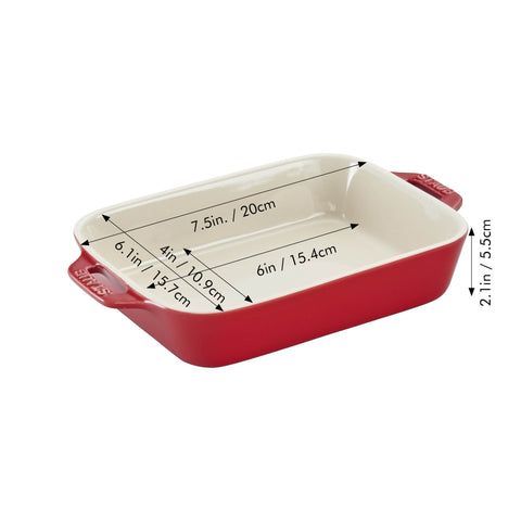 Ceramics - 7.5" X 6" Rectangular Baking Dish - Cherry