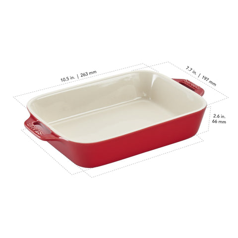 Ceramics - 10.5" X 7.5" Rectangular Baking Dish - Cherry