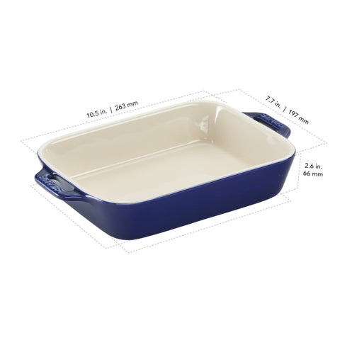 Ceramics - 10.5" X 7.5" Rectangular Baking Dish - Dark Blue