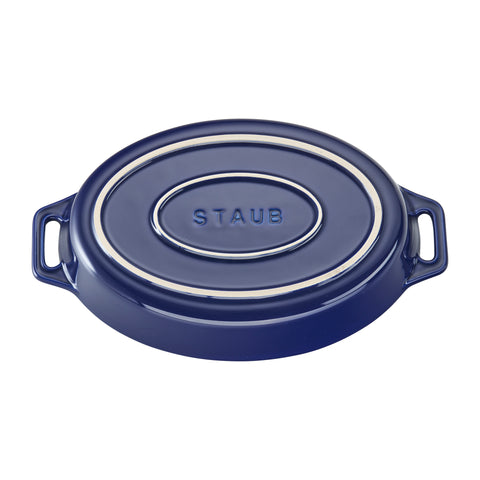 Ceramics - 9" Oval Baking Dish - Dark Blue