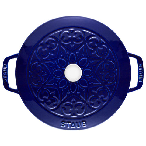 Cast Iron - Specialty Shaped Dutch Ovens - 3.75-qt Essential French Oven Lilly Lid - Dark Blue