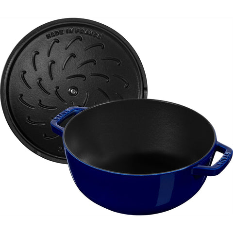 Cast Iron - Specialty Shaped Dutch Ovens - 3.75-qt Essential French Oven Lilly Lid - Dark Blue