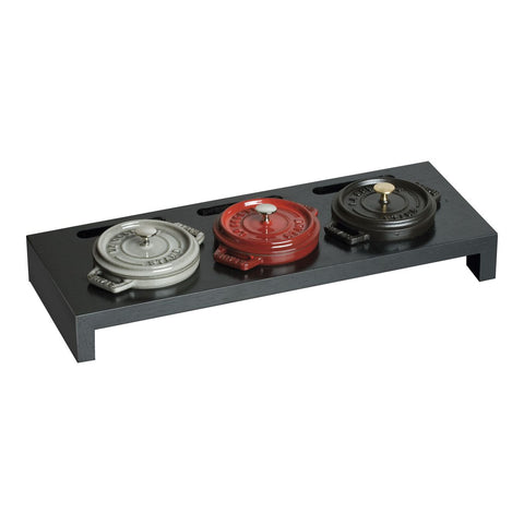 Cast Iron - Wood Mini Cocotte Stand - Black