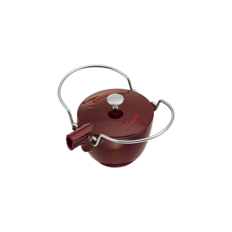 Cast Iron - 1-qt Round Tea Kettle - Grenadine