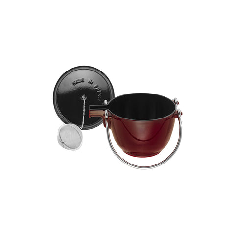 Cast Iron - 1-qt Round Tea Kettle - Grenadine