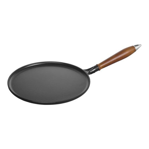Cast Iron - Fry Pans/ Skillets - 11" Crepe Pan with Spreader & Spatula - Black