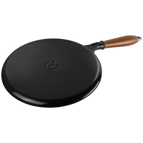 Cast Iron - Fry Pans/ Skillets - 11" Crepe Pan with Spreader & Spatula - Black