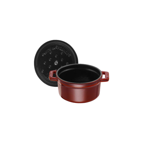 Cast Iron - 0.25-qt Mini Round Cocotte - Grenadine