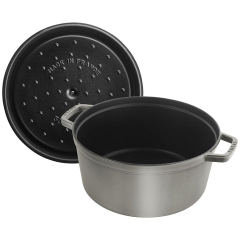 Cast Iron - 9-qt Round Cocotte - Graphite Grey