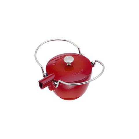 Cast Iron - 1-qt Round Tea Kettle - Cherry