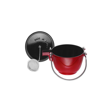 Cast Iron - 1-qt Round Tea Kettle - Cherry