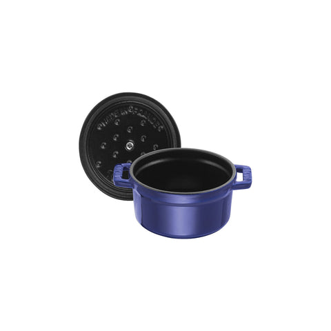 Cast Iron - 0.25-qt Mini Round Cocotte - Dark Blue