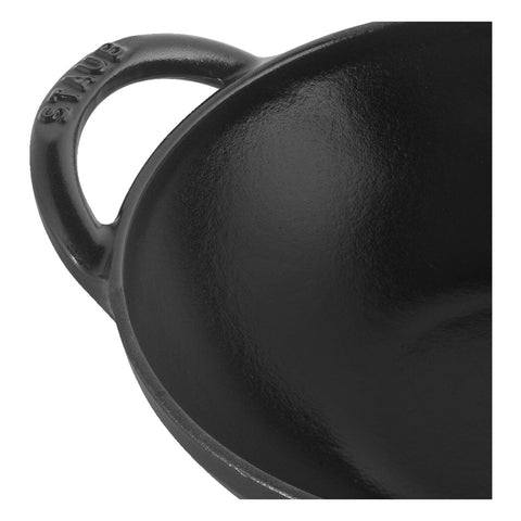 Cast Iron - 0.5-qt Baby Wok - Black