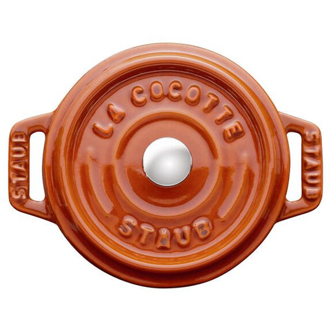 Cast Iron - 0.25-qt Mini Round Cocotte - Burnt Orange