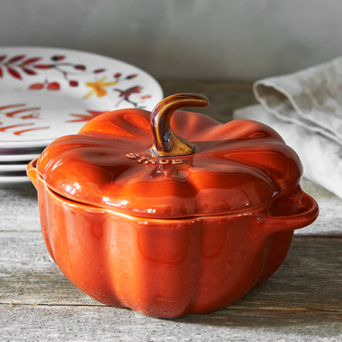 Ceramics Specialties - 16-oz Petite Pumpkin Cocotte - Burnt Orange