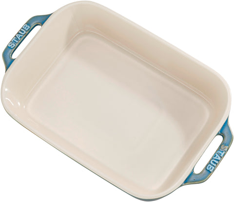 Ceramics - 10.5" X 7.5" Rectangular Baking Dish - Rustic Turquoise
