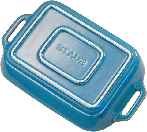 Ceramics - 10.5" X 7.5" Rectangular Baking Dish - Rustic Turquoise