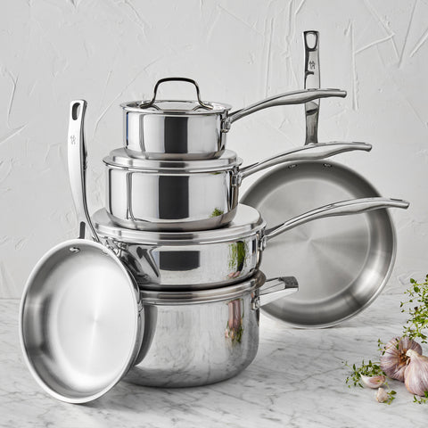 RealClad  - 10-pc Stainless Steel Polished Interior Cookware Set